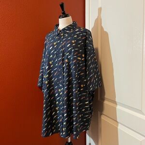 RSVLTS Men’s Lure Em Fishing‎ All Over Print Short Sleeve Button Down Golf Shirt